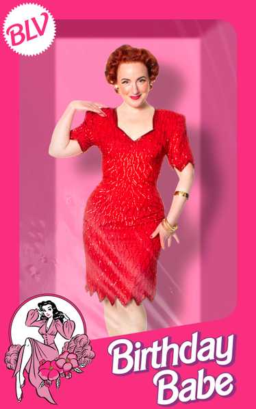1980s Red Silk Sequin Beaded Party Dress | small - image 1