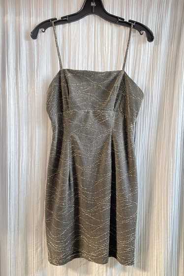 Vintage 90s Party Dress, Bronze Sparkle Mini Dres… - image 1