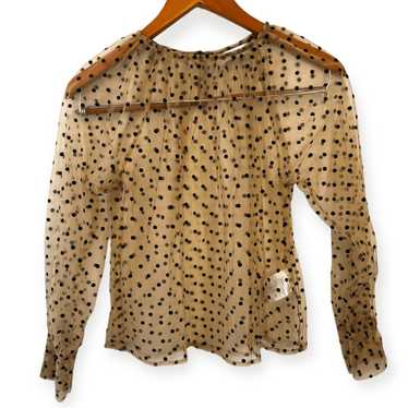 Other Adika Nude Sheer Polka Dot Blouse XS