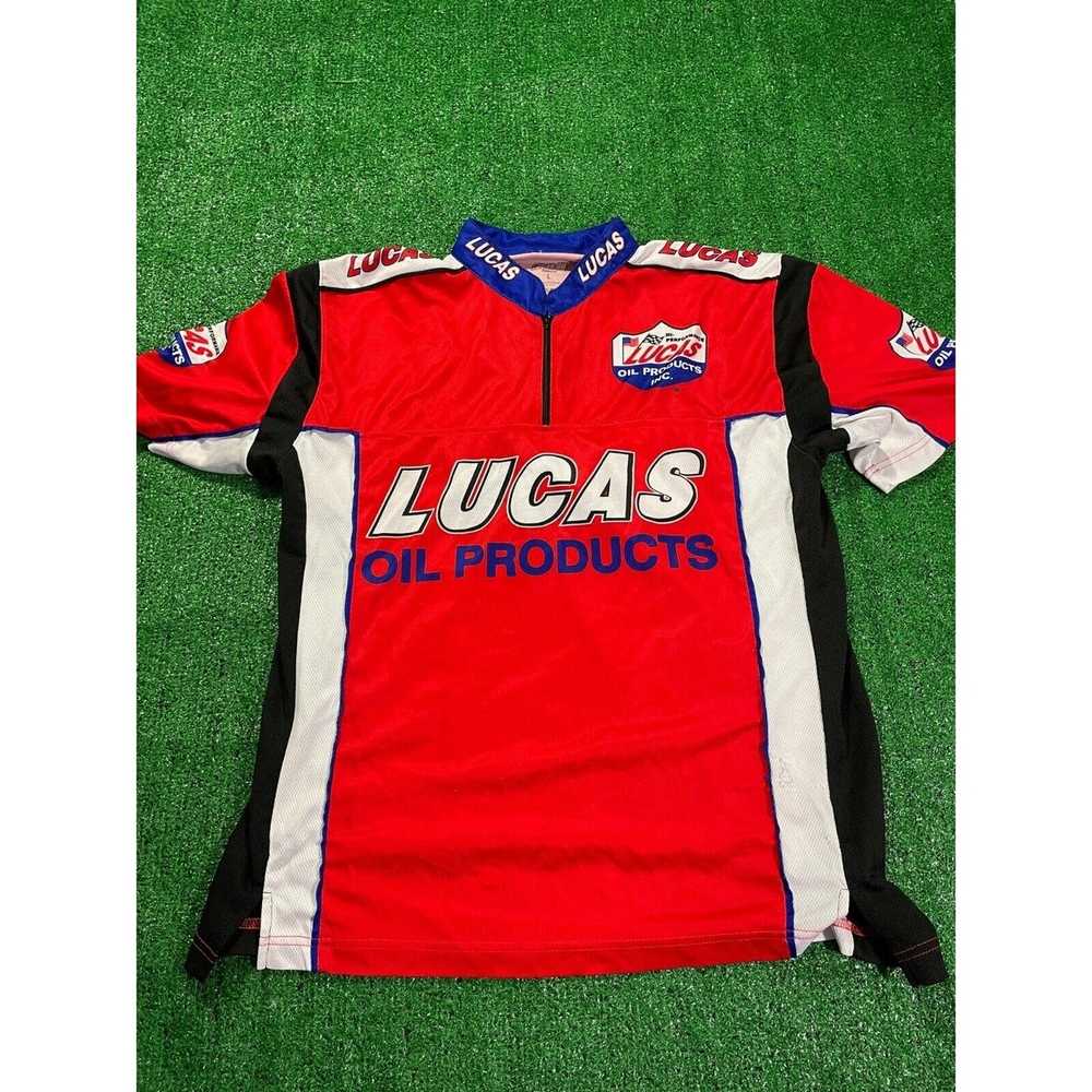Vintage Lucas Oil Racing Polo Shirt 1/4 Zip Large… - image 1