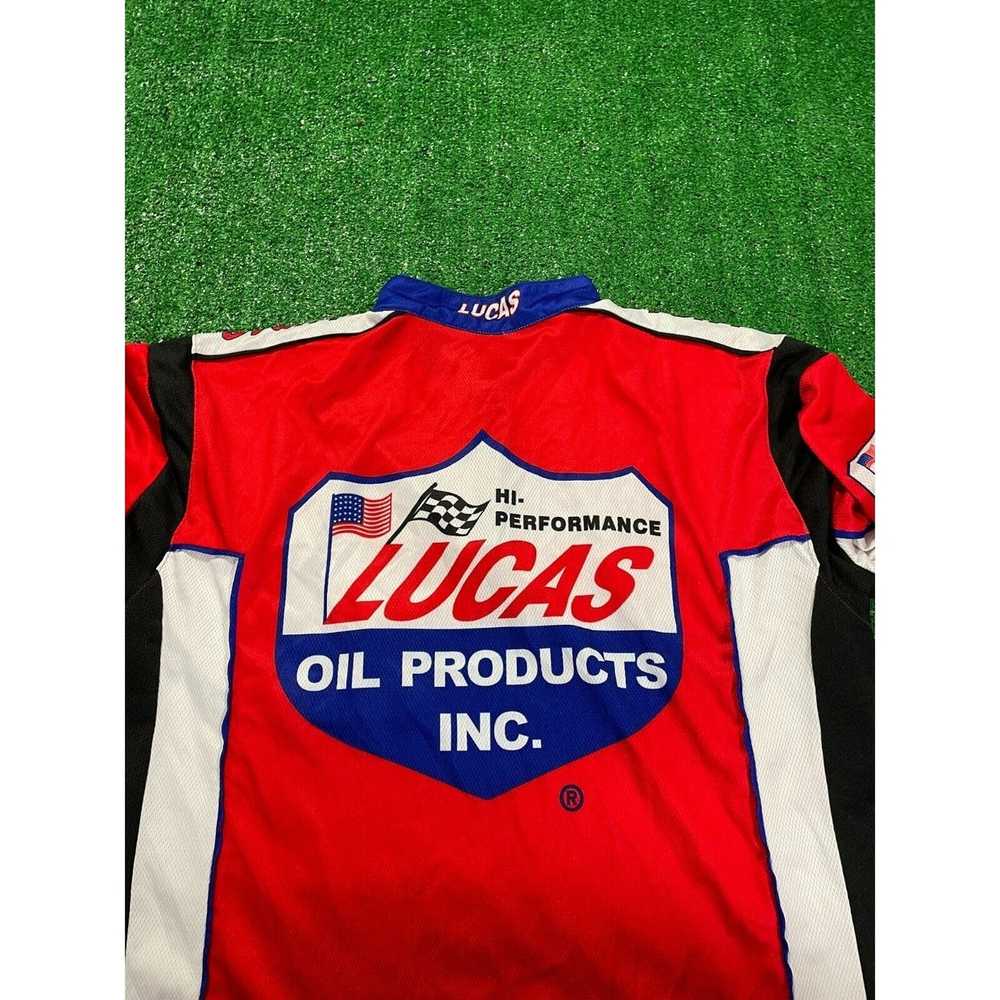 Vintage Lucas Oil Racing Polo Shirt 1/4 Zip Large… - image 5