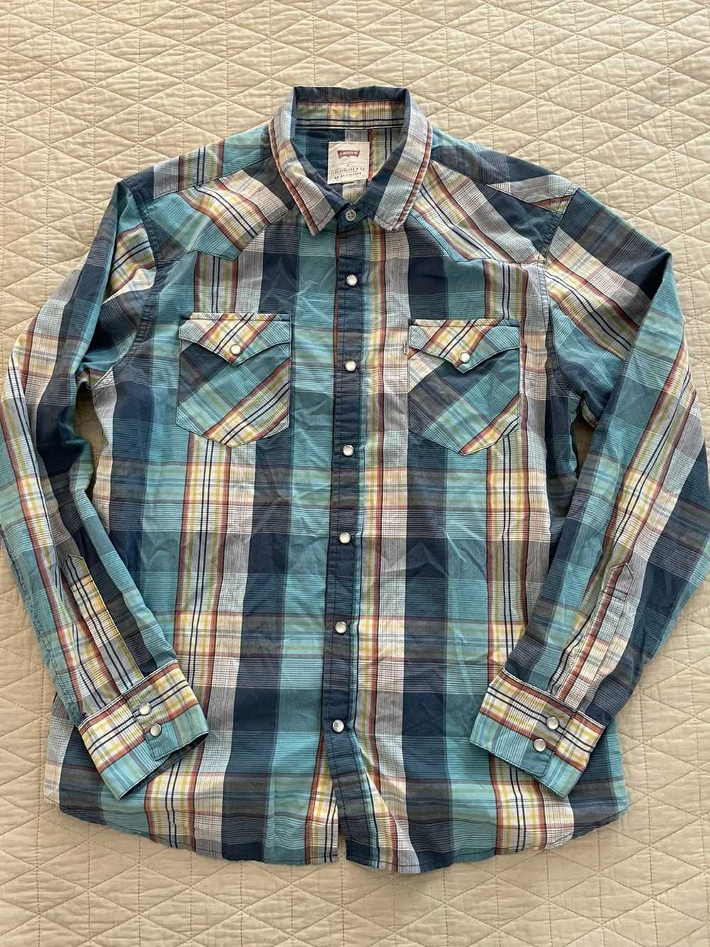 Levi's × Vintage Pearl Snap Check Print Chores Shirt - Gem