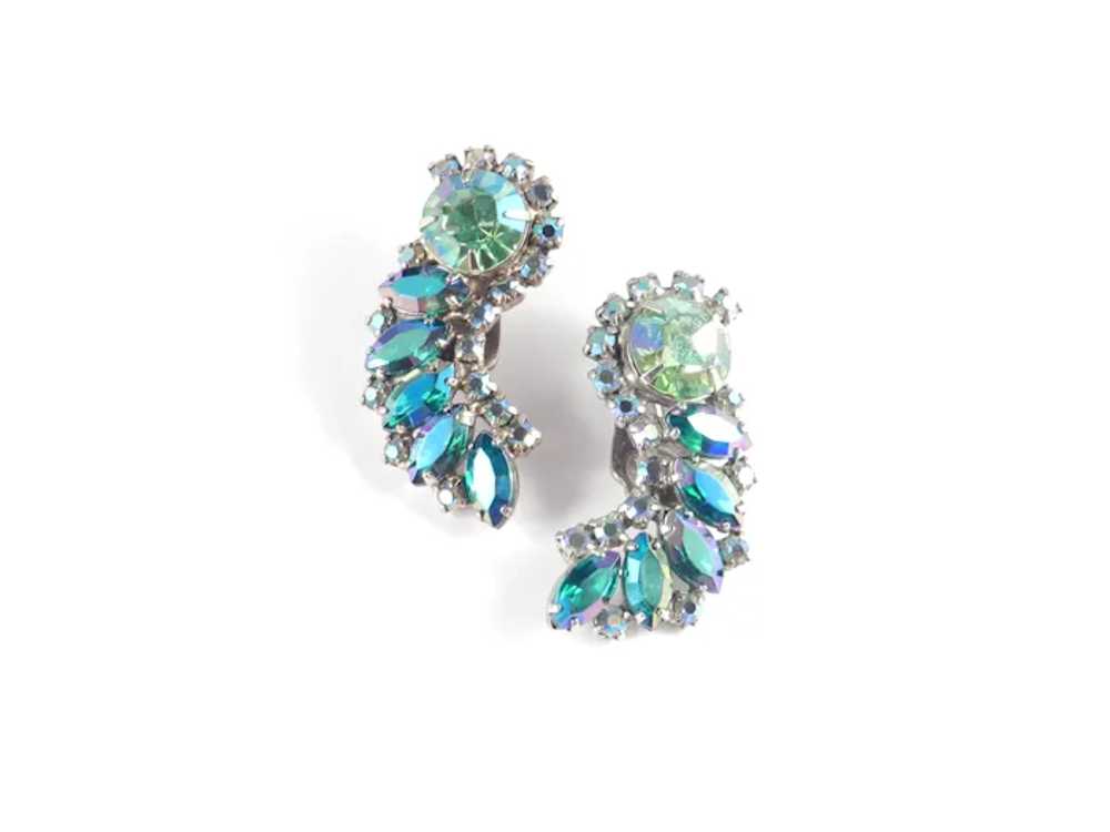 Rhinestone Swoosh Climber Earrings - image 2