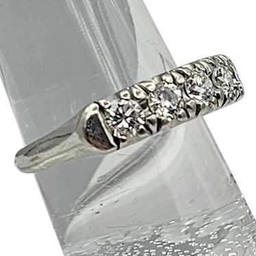 Platinum 5 Diamond Ring - C. 1950