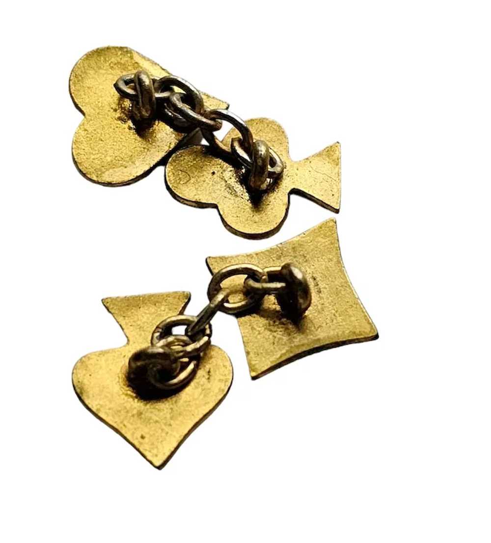 Casino Hearts Spades Diamonds Clubs Cufflinks - image 2