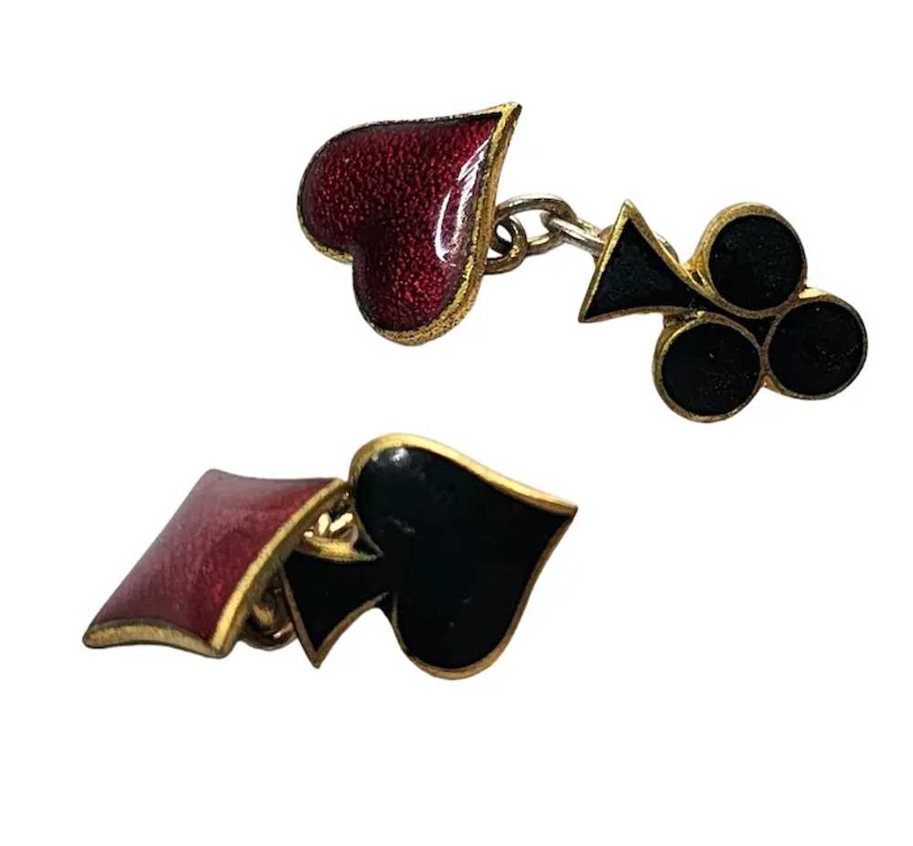 Casino Hearts Spades Diamonds Clubs Cufflinks - image 3