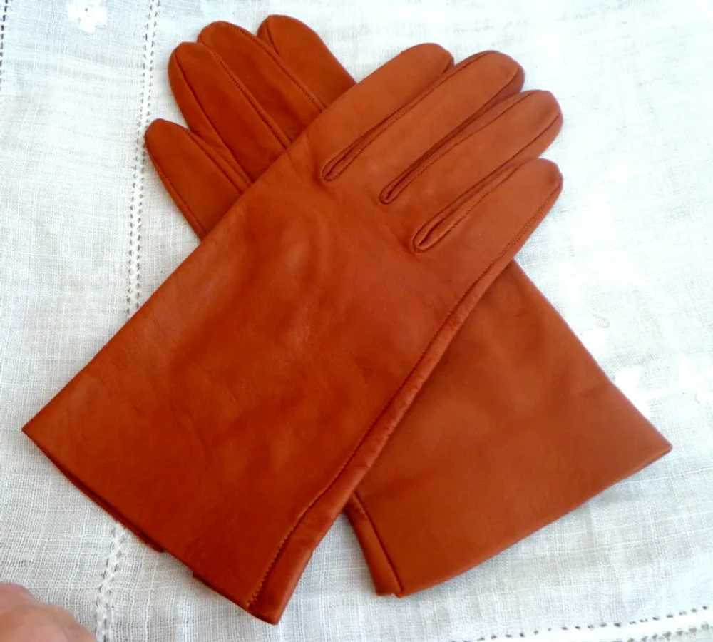 JONELLE Genuine Kid Leather Gloves.  Terracotta c… - image 4