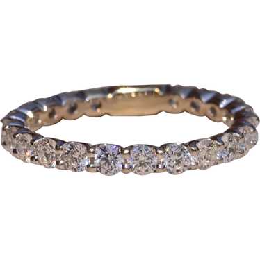 Stackable Diamond U Band in White Gold - image 1
