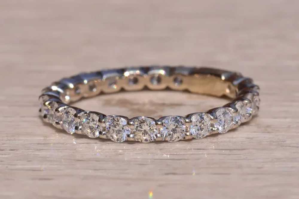 Stackable Diamond U Band in White Gold - image 4