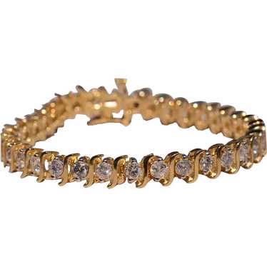 Classic Vintage S Link Diamond Tennis Bracelet in 