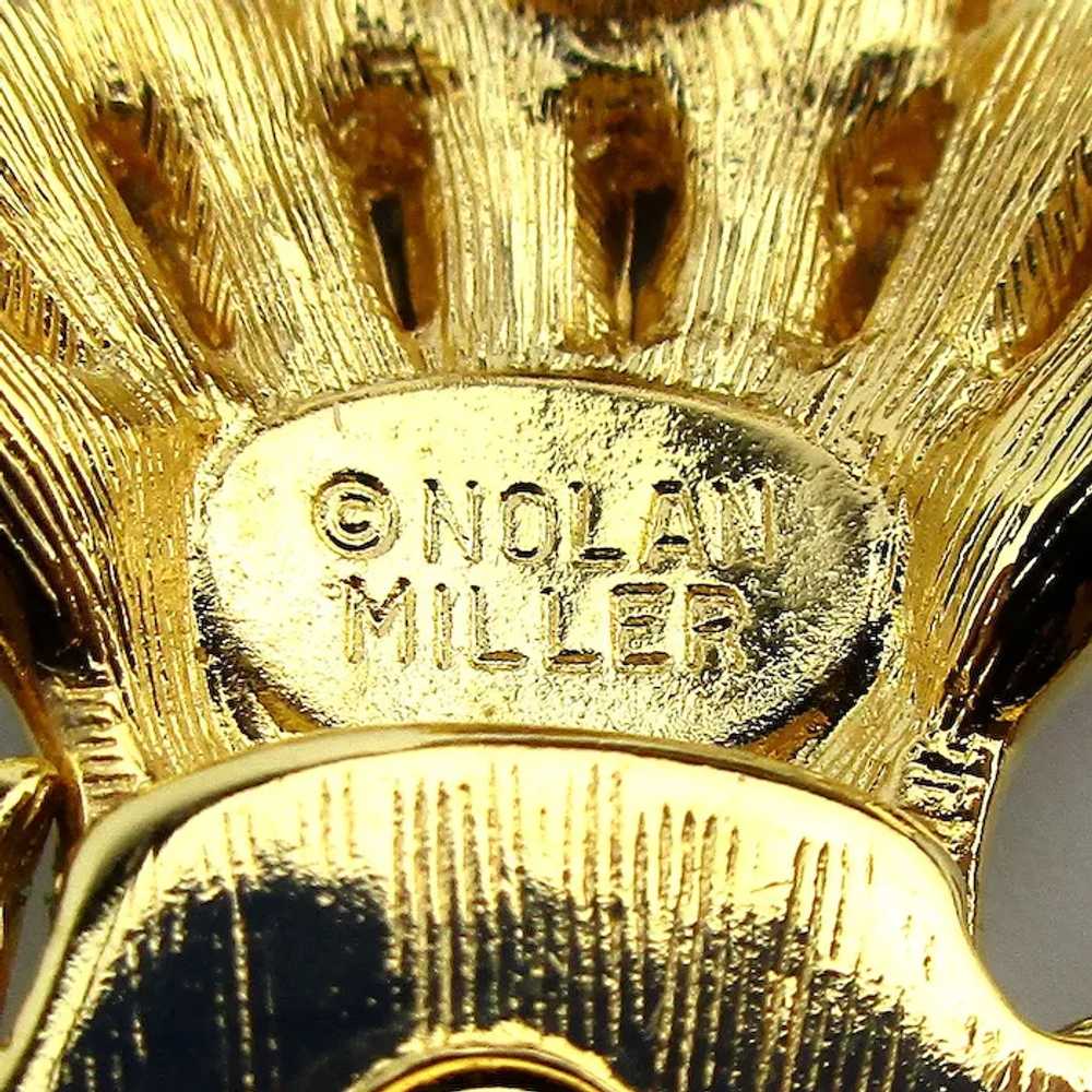 Vintage Nolan Miller Crystal Thistle Flower Pin G… - image 5