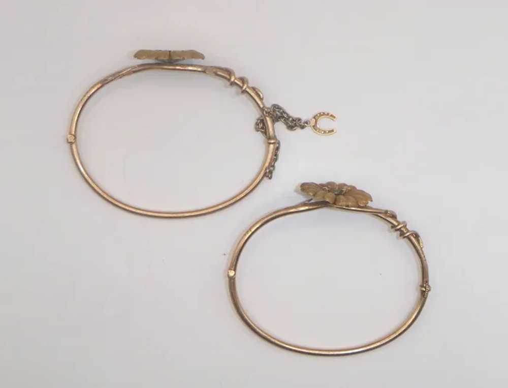Antique Victorian Pair of 14K Gold Wedding Bracel… - image 11