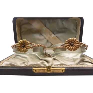Antique Victorian Pair of 14K Gold Wedding Bracel… - image 1