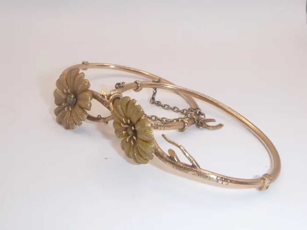 Antique Victorian Pair of 14K Gold Wedding Bracel… - image 2