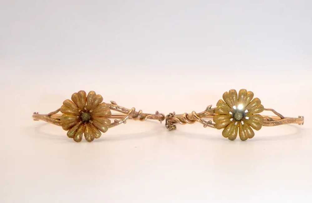 Antique Victorian Pair of 14K Gold Wedding Bracel… - image 3