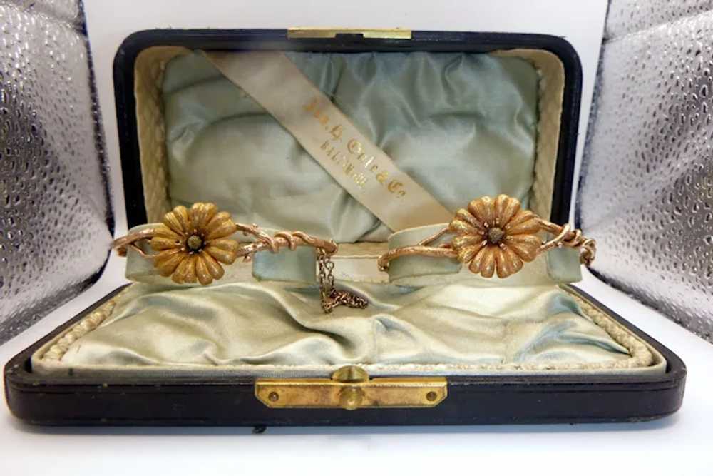 Antique Victorian Pair of 14K Gold Wedding Bracel… - image 5