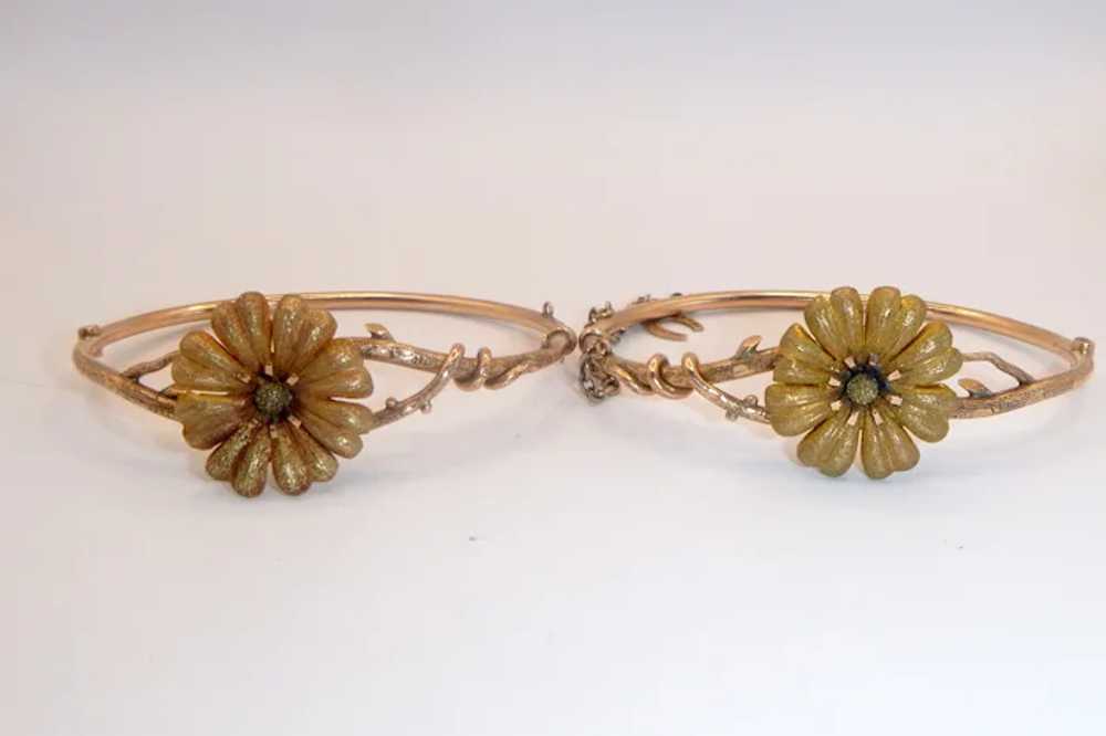 Antique Victorian Pair of 14K Gold Wedding Bracel… - image 6