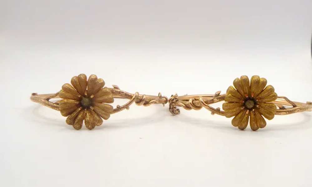 Antique Victorian Pair of 14K Gold Wedding Bracel… - image 7