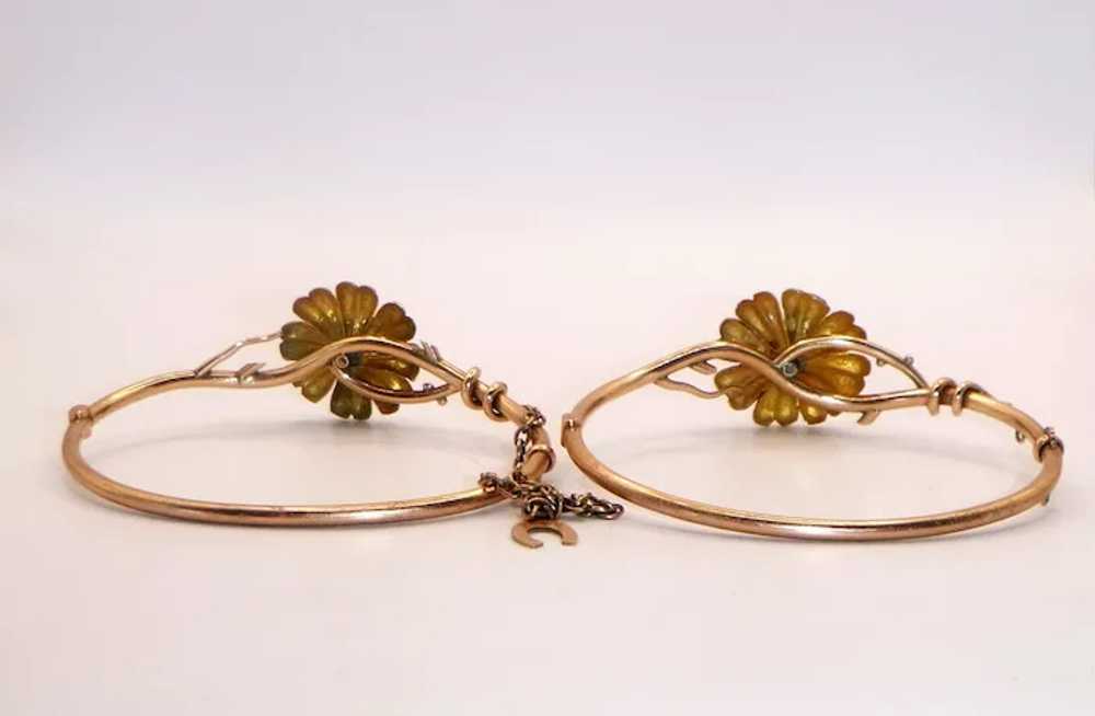 Antique Victorian Pair of 14K Gold Wedding Bracel… - image 9