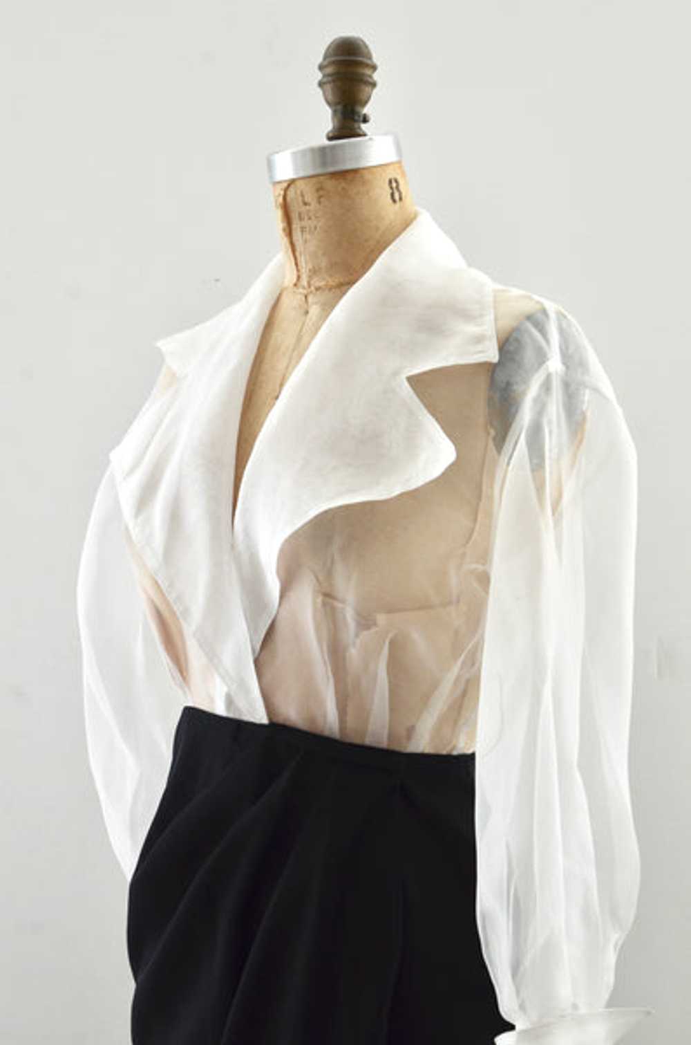 Vintage 1980s Sheer Wrap Dress - image 3