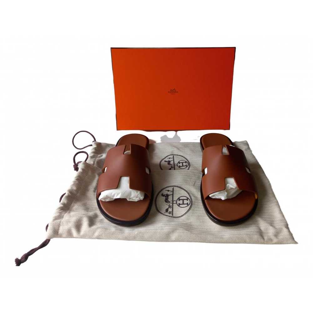 Hermès Izmir leather sandals - image 2