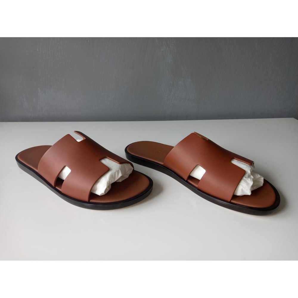 Hermès Izmir leather sandals - image 7