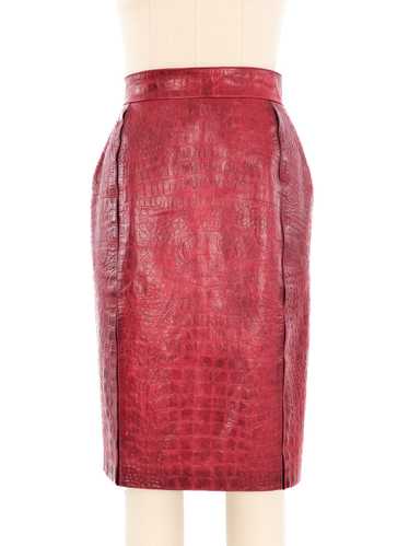 Roberto Cavalli Red Leather Skirt