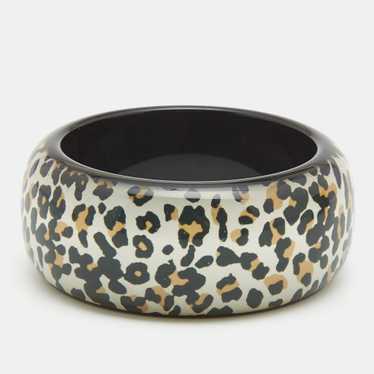 DIOR Black Resin Acrylic Leopard Printed Bangle B… - image 1