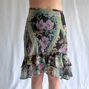 Y2k Floral Ruffle Mini Skirt (M-L) - image 1