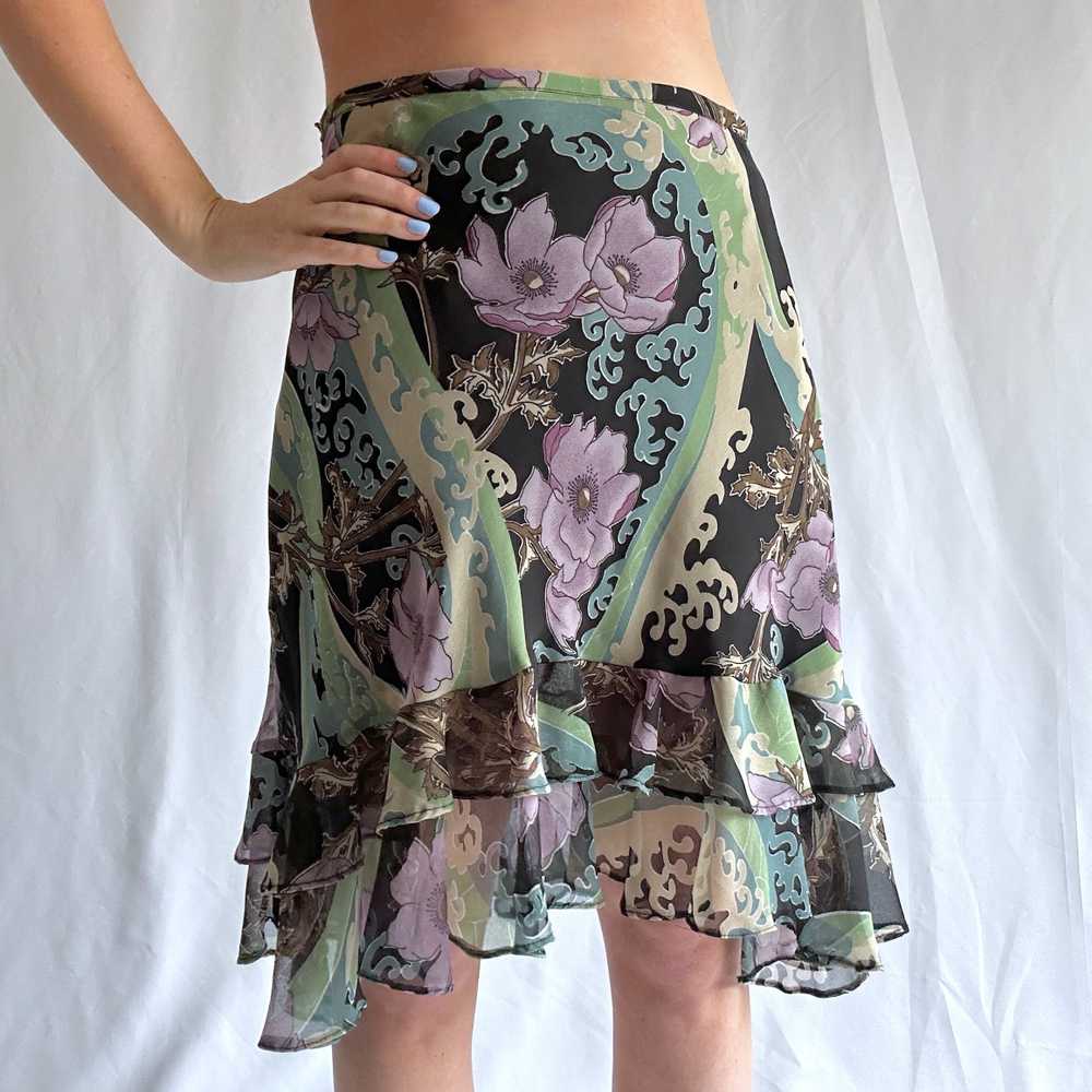 Y2k Floral Ruffle Mini Skirt (M-L) - image 2