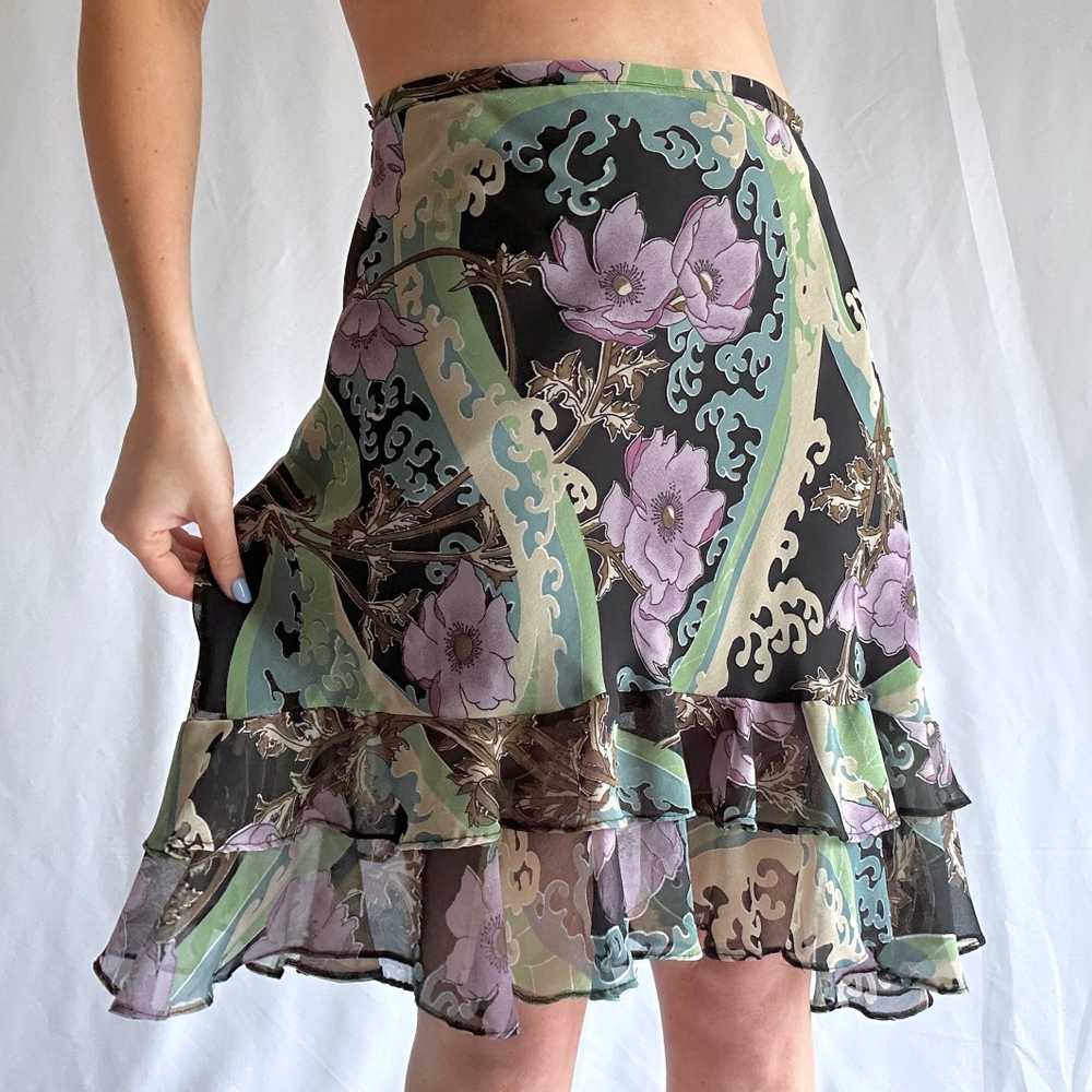 Y2k Floral Ruffle Mini Skirt (M-L) - image 3