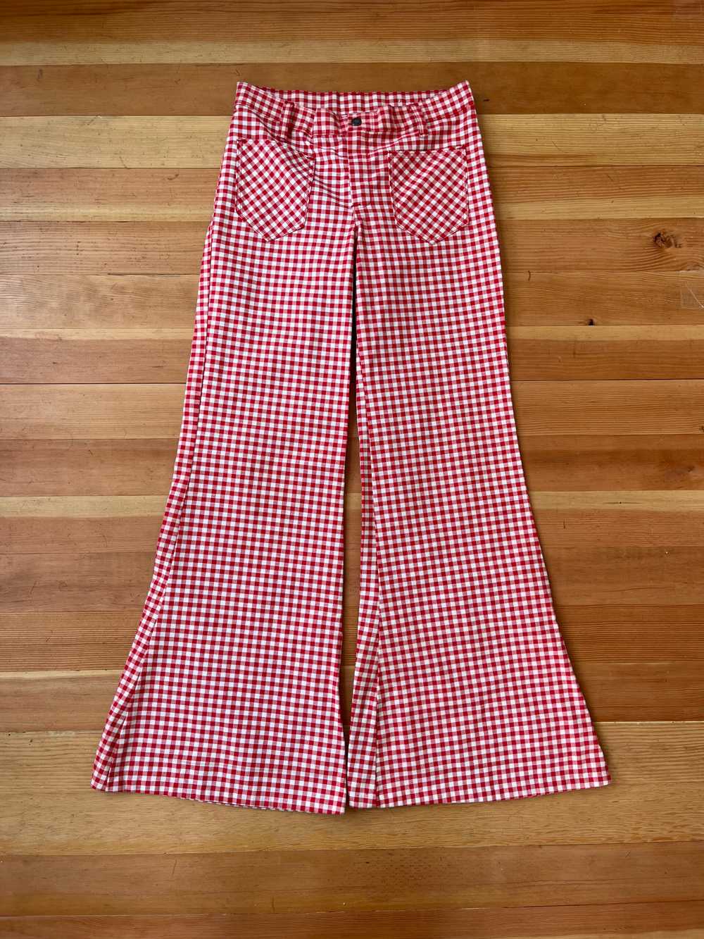 Late 60s Low Rise Gingham Flares - Gem