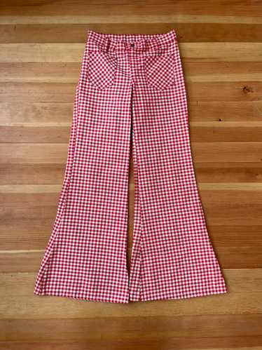 Late 60s Low Rise Gingham Flares