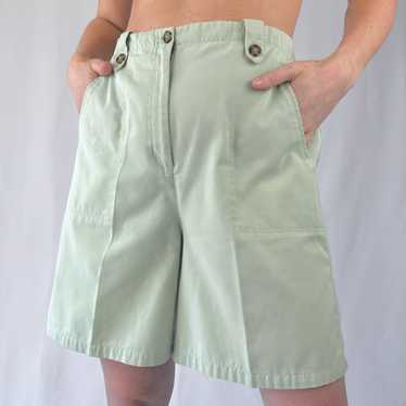 90s Sage Green High Waisted Shorts (L/12) - image 1