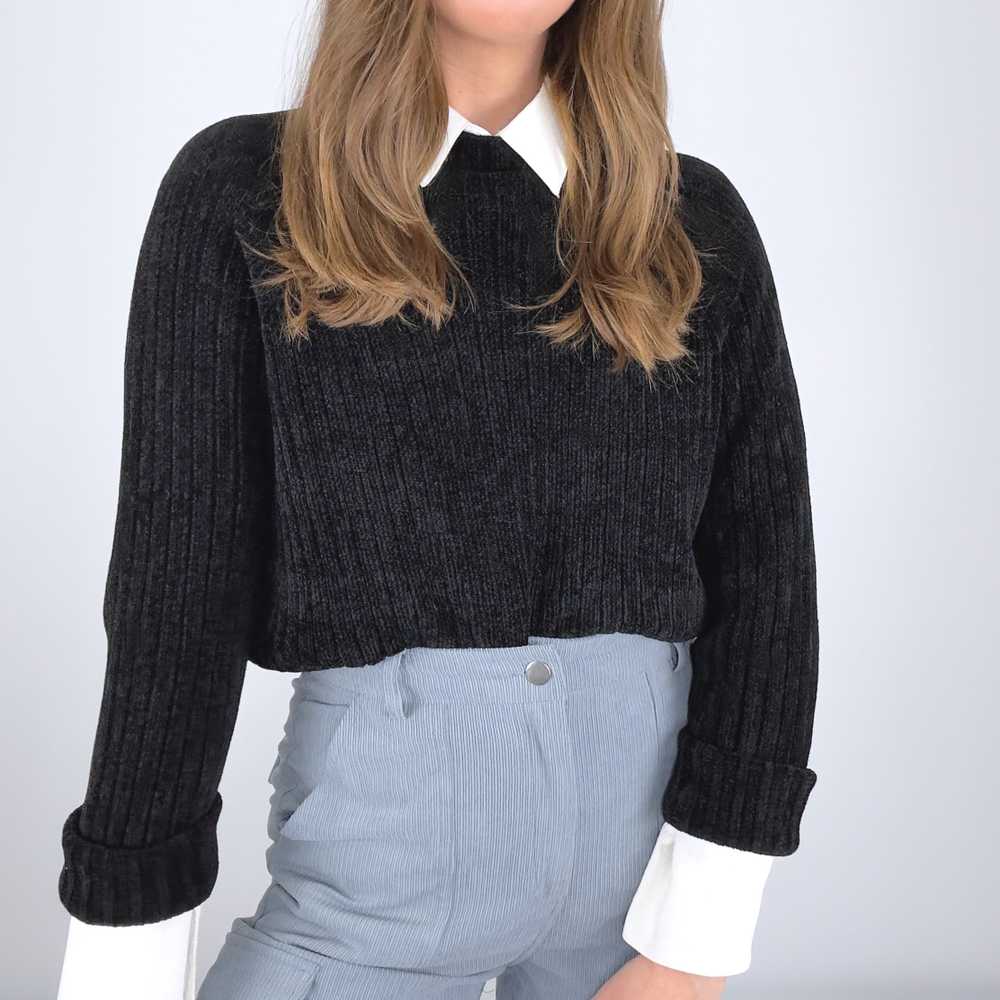 90s Essential Black Chenille Sweater (XS-L) - image 1