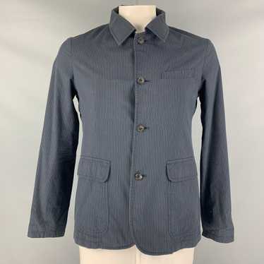 Ts(S) Navy Tan Pinstripe Cotton Silk Jacket