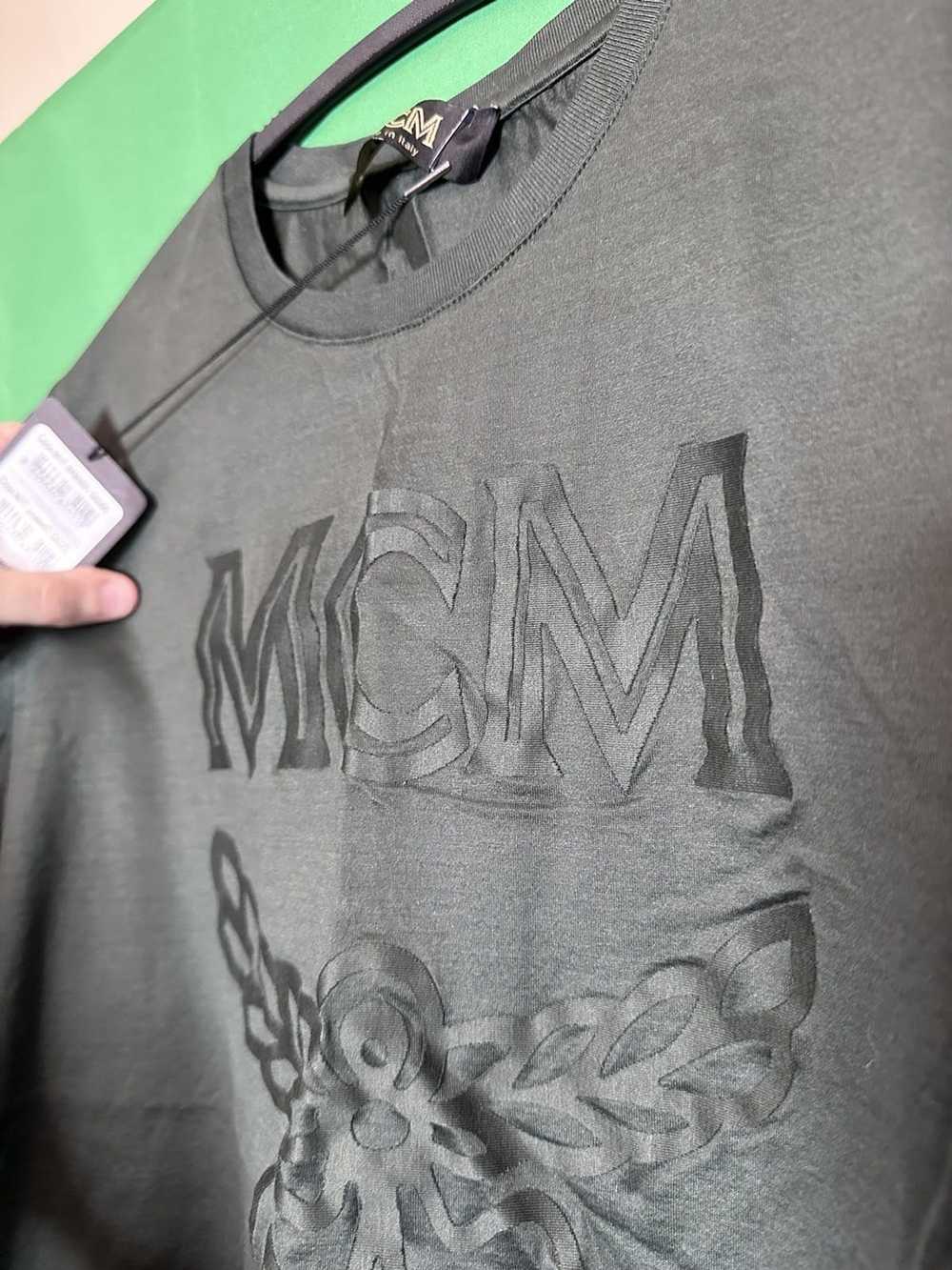 MCM Dark green logo appliqué t-shirt w/ tags - image 4