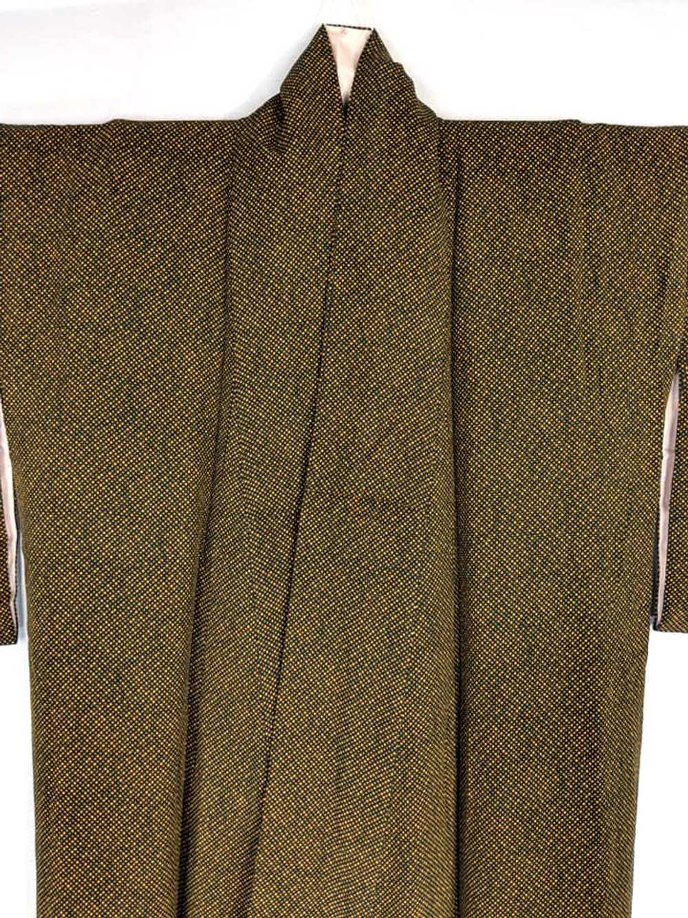 Dark Green & Yellow Japanese Kimono - image 2