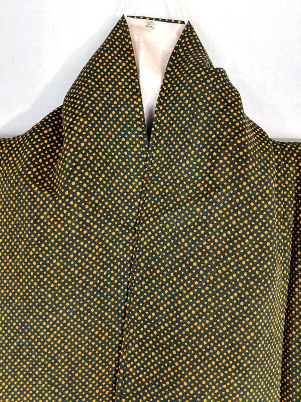 Dark Green & Yellow Japanese Kimono - image 3