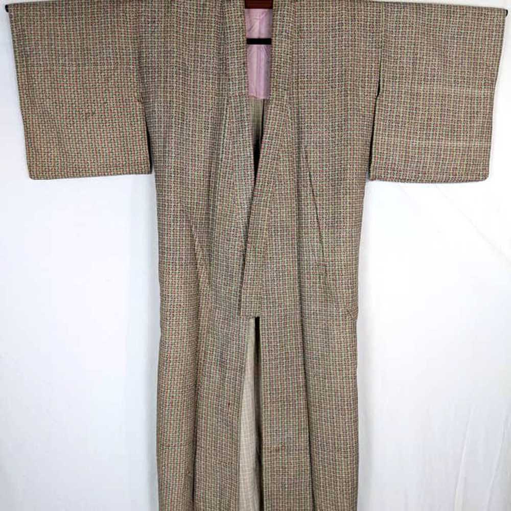 Beige & Green Japanese Kimono - image 4