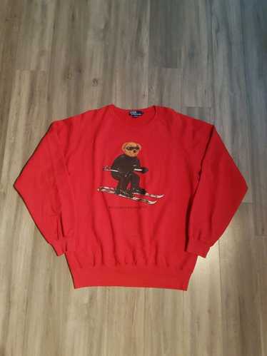 Vintage Polo Ralph Lauren Rare Ski Bear XL Long Sleeve newest T-Shirt Y2K Red