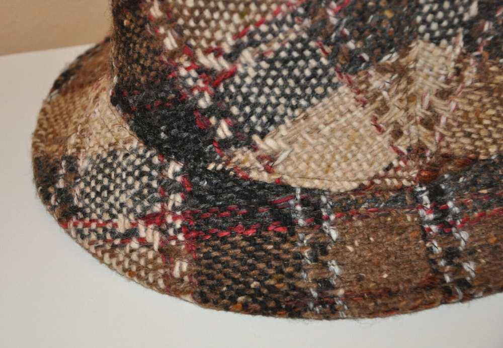 Burberry Tweed Wool Exclusive Check Fedora Hat Pa… - image 2