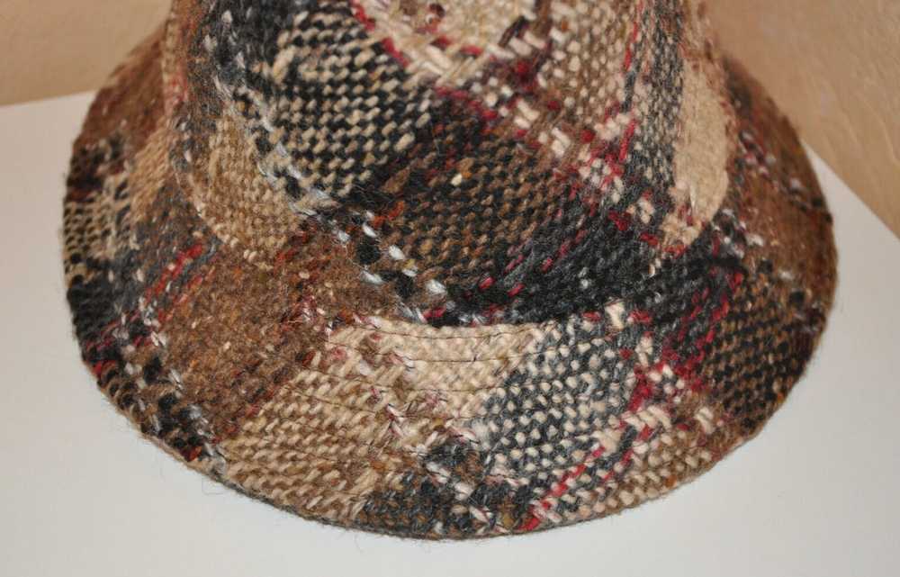 Burberry Tweed Wool Exclusive Check Fedora Hat Pa… - image 4