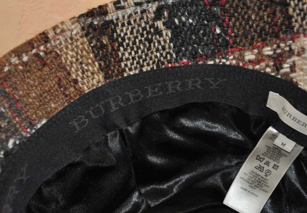 Burberry Tweed Wool Exclusive Check Fedora Hat Pa… - image 8