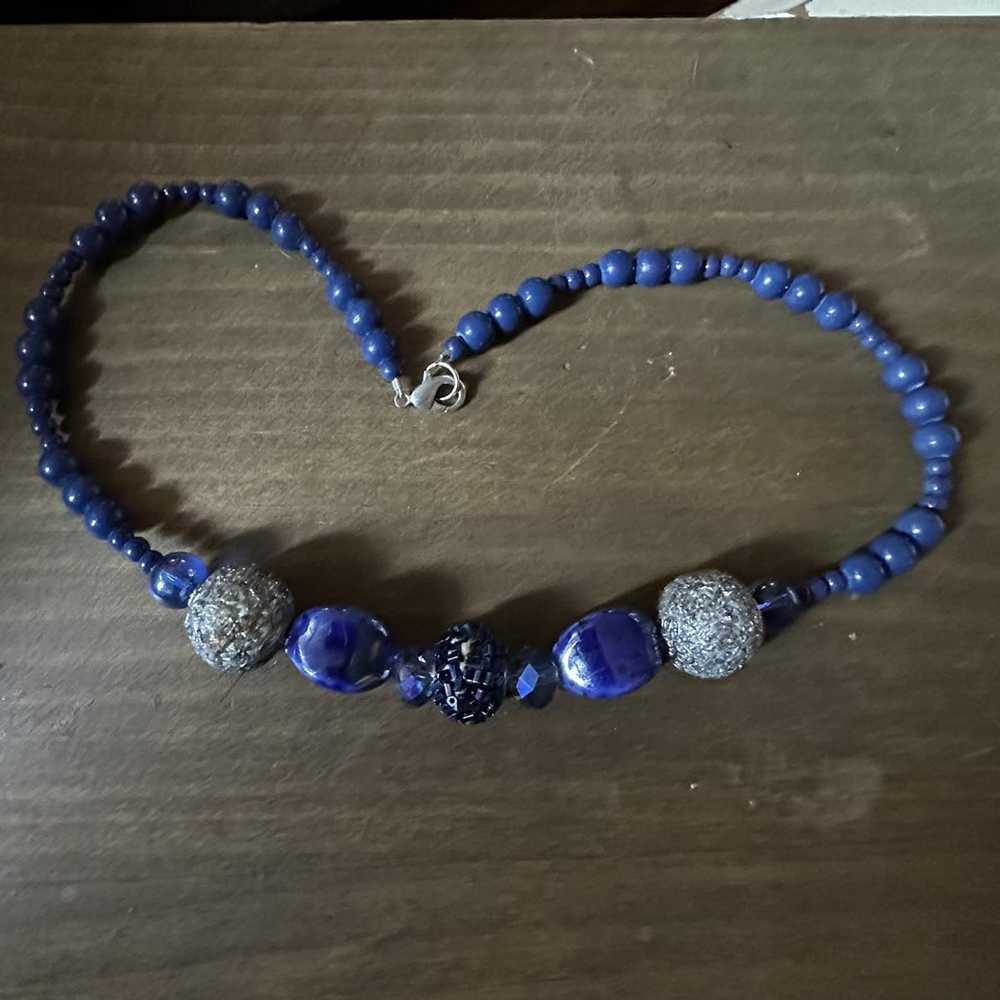 Other Blue beaded necklace - image 3