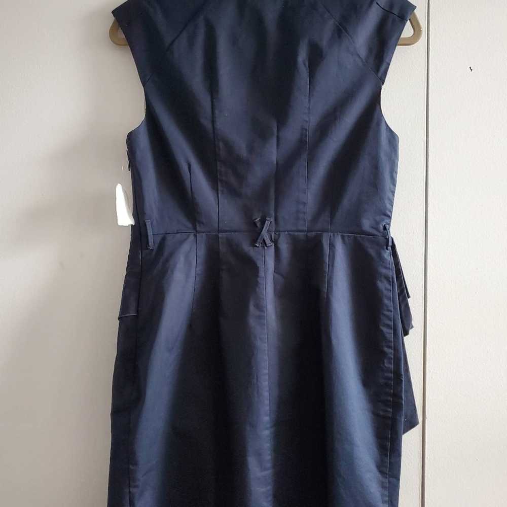 1 Leifsdottir Eden Navy Blue Sateen Dress Size 4 - image 6