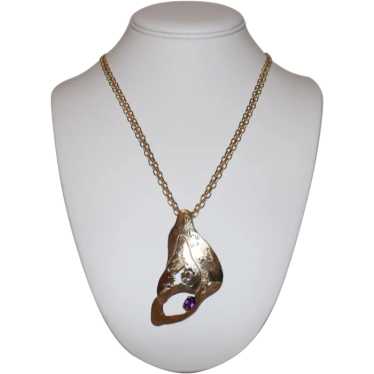 Stunning 14k Gold Pendant & Amethyst Necklace