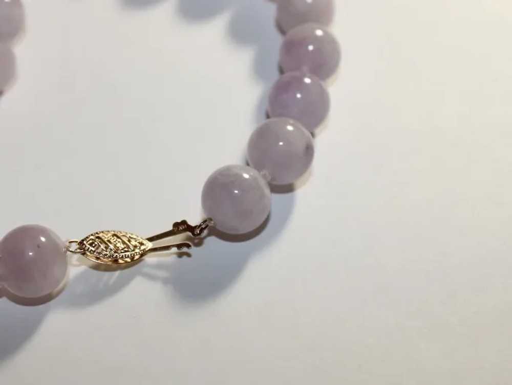 Lavender Jade Necklace 14k Gold - image 10