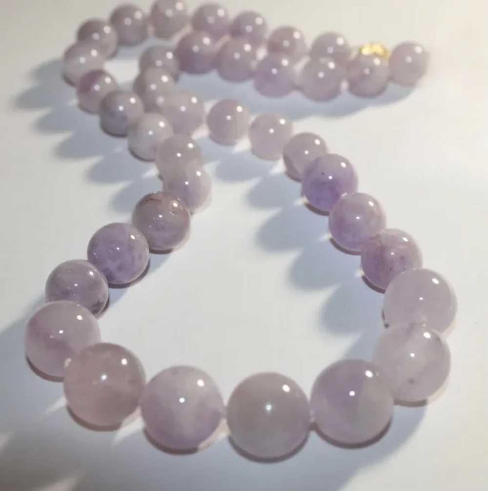 Lavender Jade Necklace 14k Gold - image 2