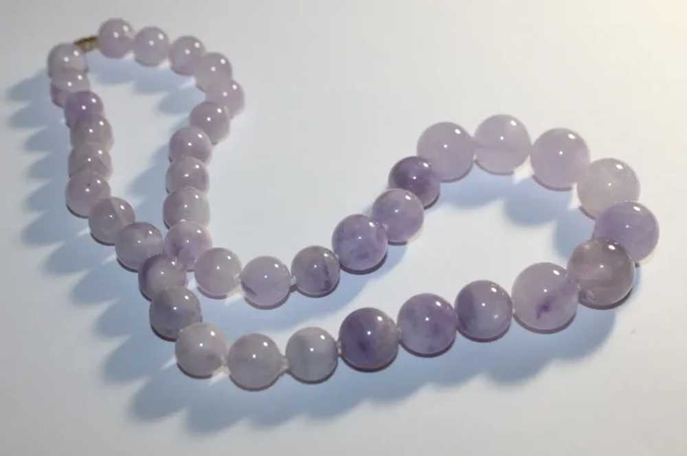 Lavender Jade Necklace 14k Gold - image 3